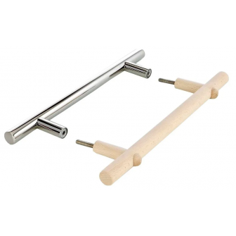 Ensemble de poignées de porte en acier inoxydable et bois