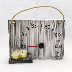 Thermomètre de sauna en céramique - hiboux  Thermomètre de sauna en céramique - hiboux