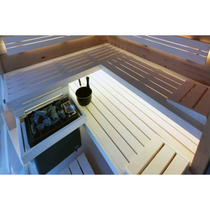 Poêle de sauna électrique - EOS BI-O Tec, finition effet perle anthracite