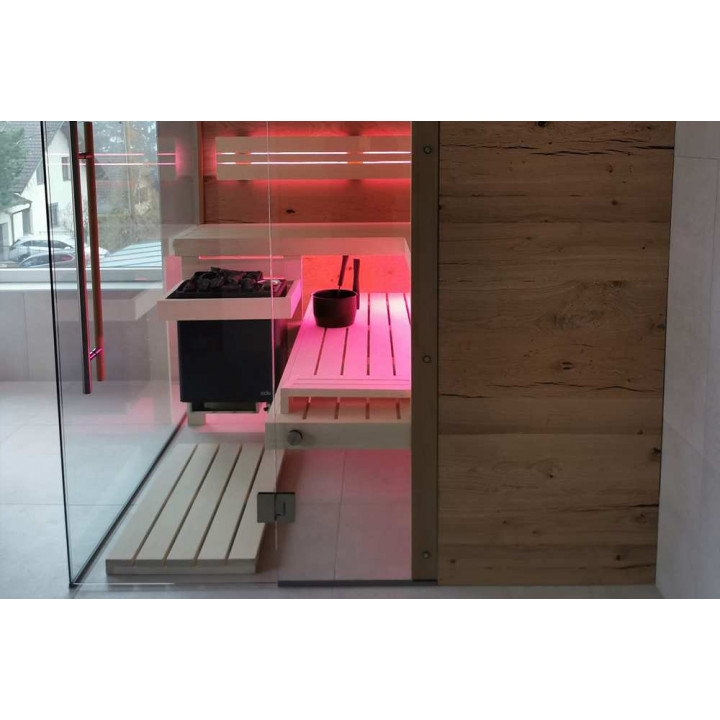 Poêle de sauna électrique - EOS BI-O Tec, finition effet perle anthracite