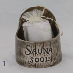 Récipient à sel en céramique pour sauna - foncé 250 ml  Récipient à sel en céramique pour sauna - foncé 250 ml