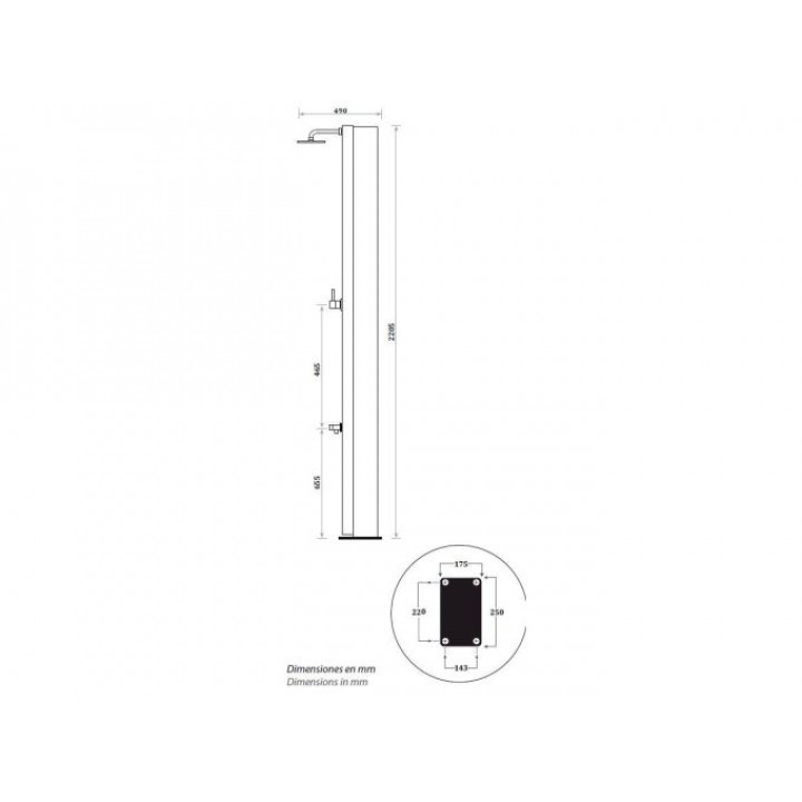 Douche solaire SOLARNI 40 L, NP