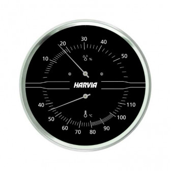Thermo-hygromètre HARVIA rond, noir