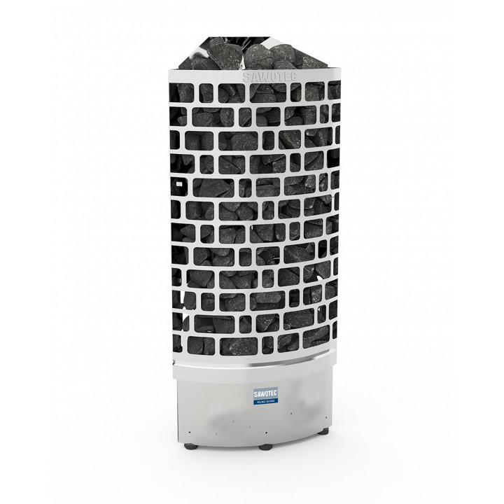 Poêle de sauna électrique – SAWOTEC Ari Corner 7,5 kW, sans unité de contrôle