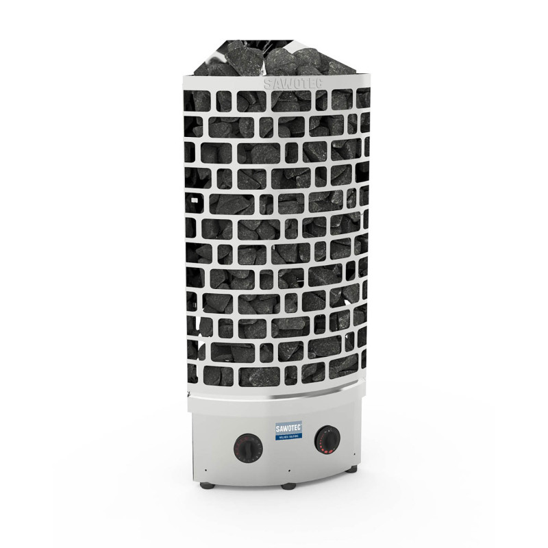 Poêle de sauna électrique – SAWOTEC Ari Corner, avec unité de commande