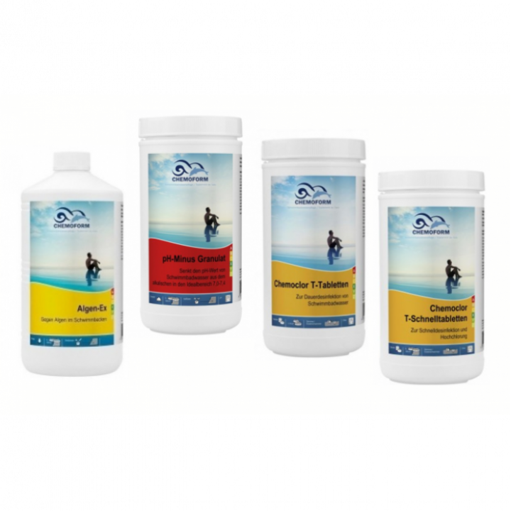 Kit chimique CHEMOFORM pour piscines avec filtre à cartouche en papier, petit