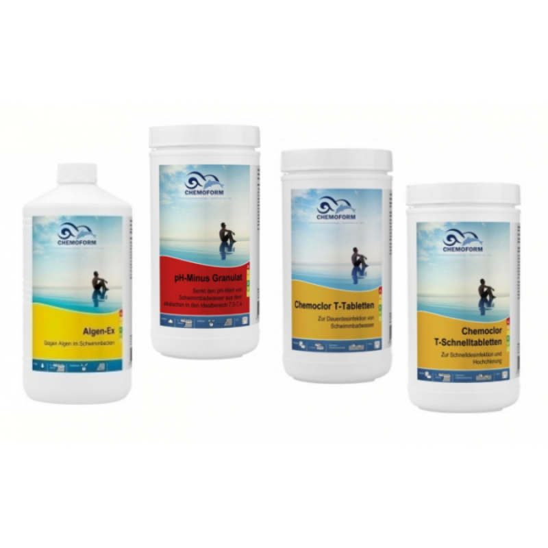 Kit chimique CHEMOFORM pour piscines avec filtre à cartouche en papier, petit