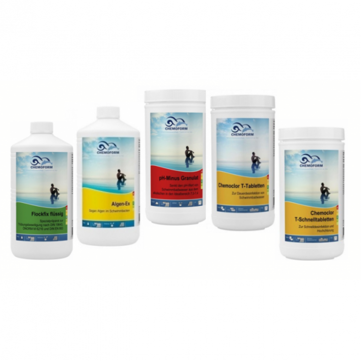 Kit chimique CHEMOFORM pour piscines avec filtre à sable, petit