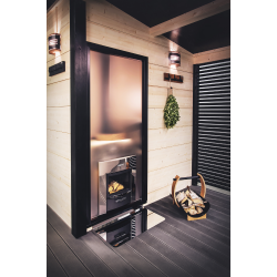 HARVIA Duo paroi vitrée 9 x 19 avec cadre, aluminium noir 