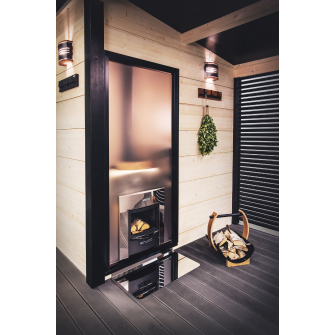 HARVIA Duo paroi vitrée 9 x 19 avec cadre, aluminium noir