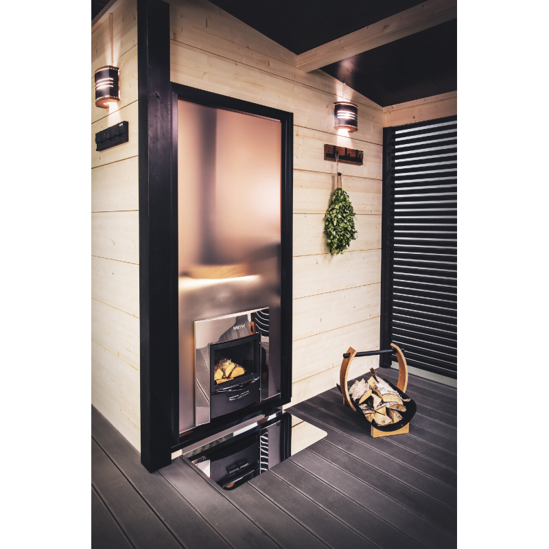 HARVIA Duo paroi vitrée 9 x 21, avec cadre, aluminium noir