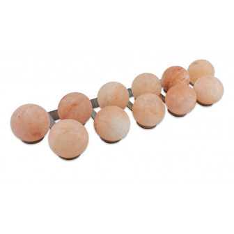 Boules de sel de l'Himalaya SAUFLEX, avec support, lot de 11