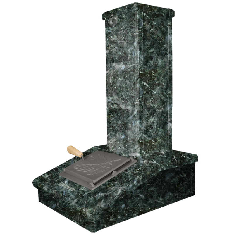 Cheminée en pierre finition Serpentine foncée, 790 mm