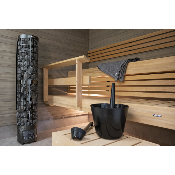 Poêle électrique pour sauna - HARVIA Cilindro Acier Noir PC66 6,6 kW