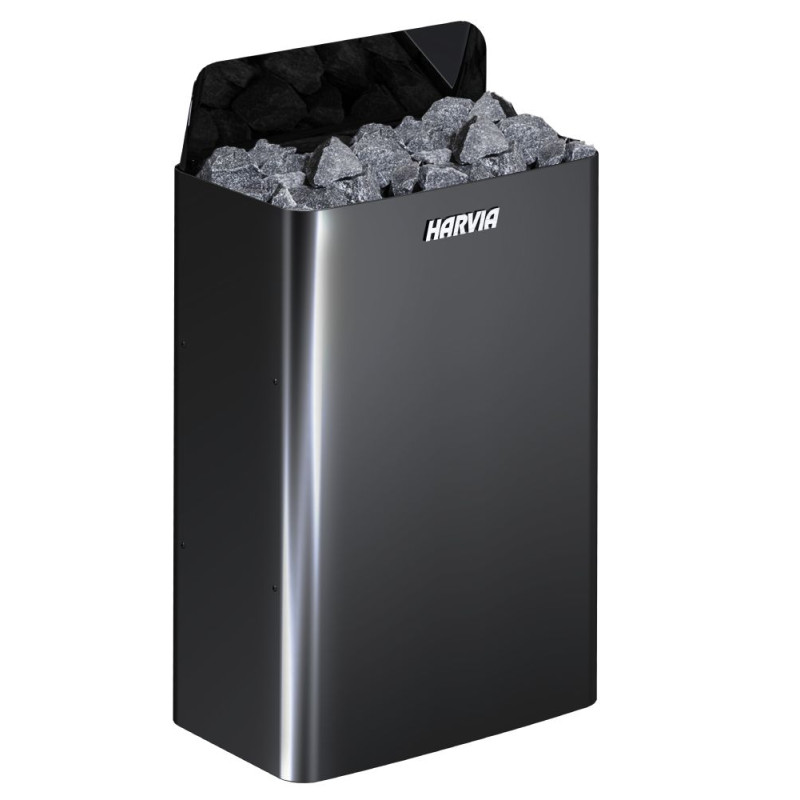 Poêle de sauna électrique HARVIA The Wall Black Steel SW90E 9 kW