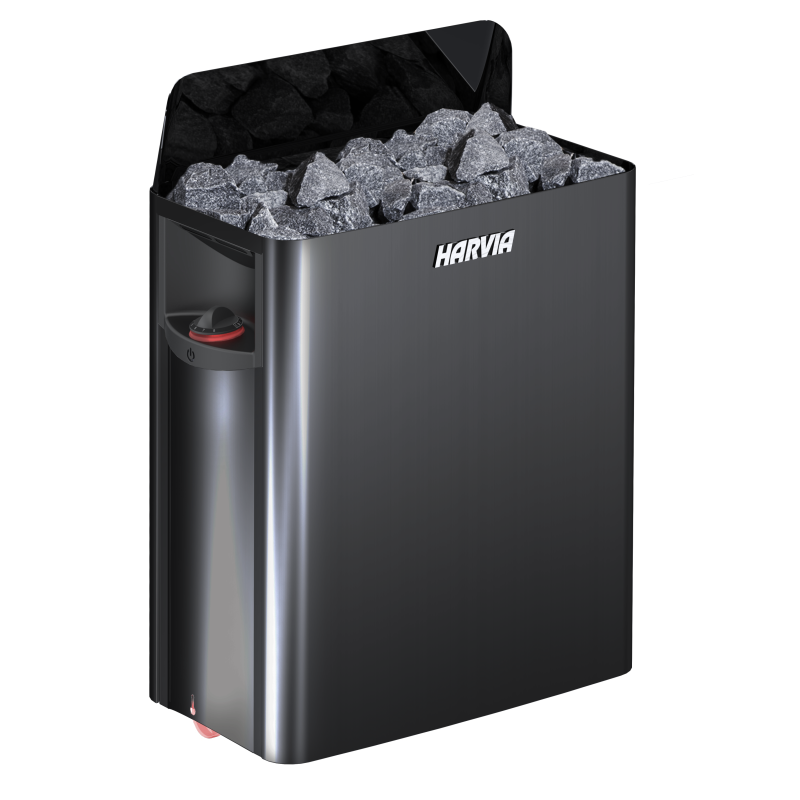 Poêle de sauna électrique HARVIA The Wall Black Steel SW80 8 kW