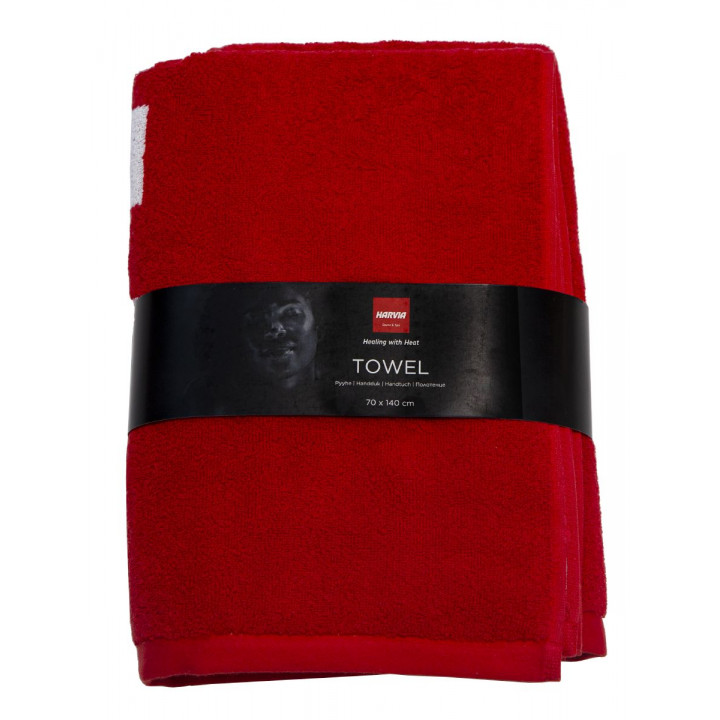 Serviette dans une boîte cadeau, HARVIA, 70 x 140 cm, rouge