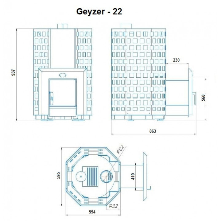 Poêle à bois pour sauna - NOVA GEYZER 22