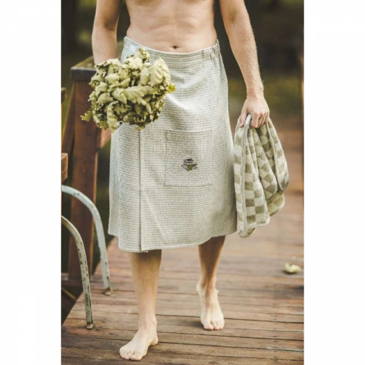 Tablier de sauna pour homme, en lin