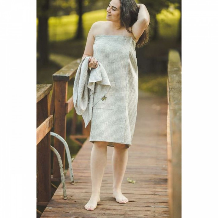 Tablier de sauna pour femme, en lin
