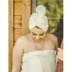 Serviette pour cheveux - coton, couleur crème  Serviette pour cheveux - coton, couleur crème