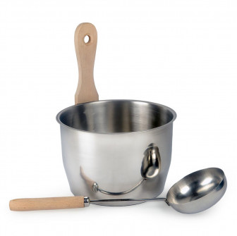Ensemble seau et louche de sauna, MORE STEAM, OPTIMAL 4 L