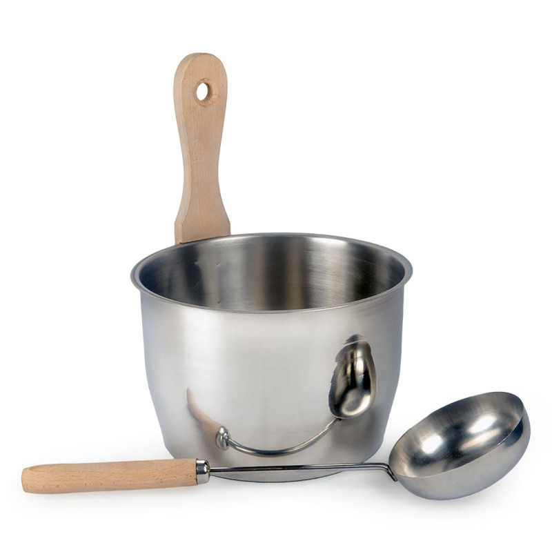 Ensemble seau et louche de sauna, MORE STEAM, OPTIMAL 4 L
