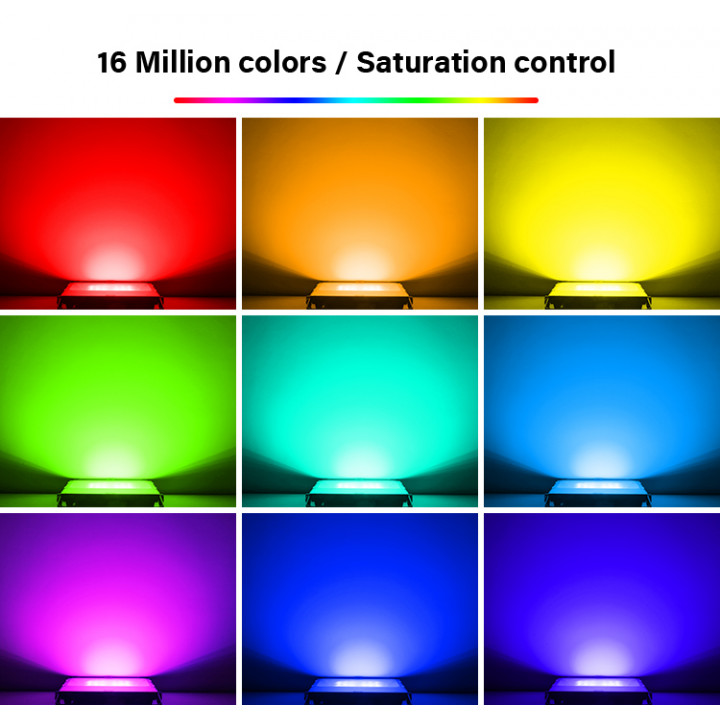 PROJECTEUR LED SAUFLEX RGB, AVEC UNITÉ DE COMMANDE