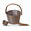 Ensemble seau et louche SAUNIA PYORRE 6 l, aluminium - 0