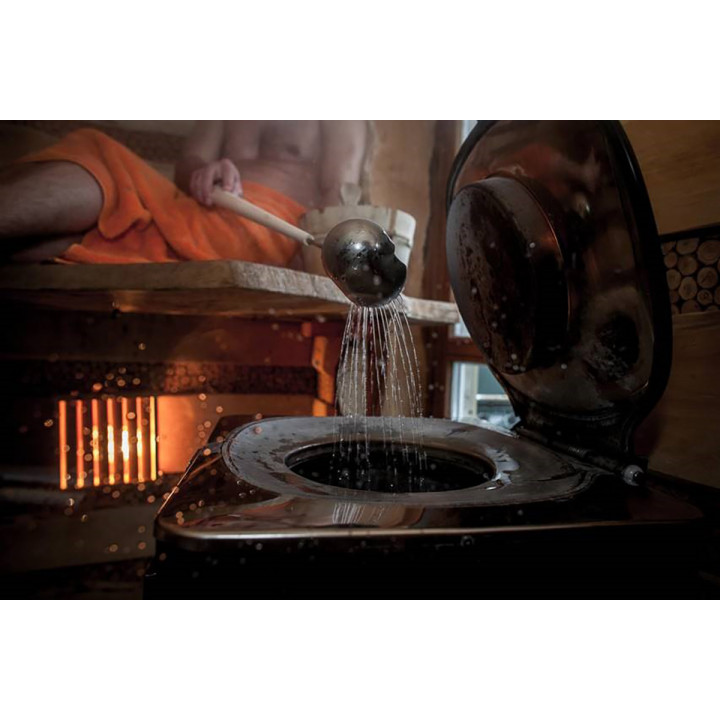 SEAU ET LOUCHE DE SAUNA AVEC EFFET DOUCHE SET PLUS DE VAPEUR, PREMIUM, SAWO 5 L