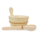 Seau en bois SAWO 4 l et louche 36 cm, pin - 2