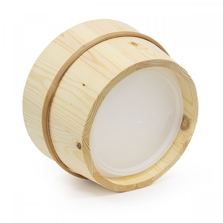 Seau en bois SAWO 4 l et louche 36 cm, pin