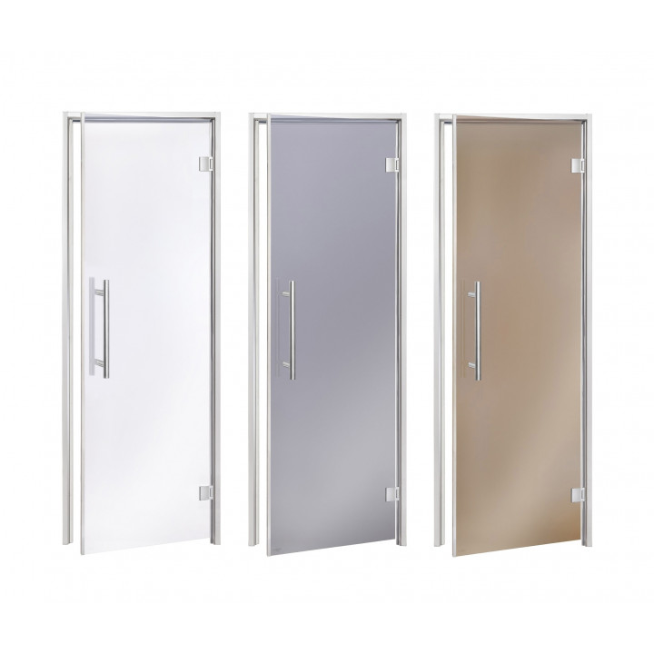 Portes vitrées AD BENELUX pour sauna vapeur, 70 x 200, grises
