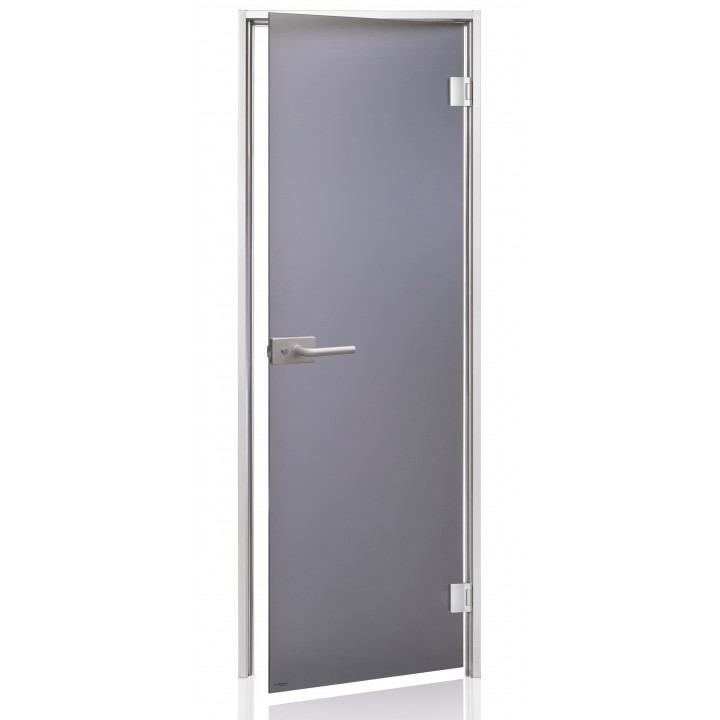 Portes vitrées AD DORY pour sauna vapeur, verre mat, 70 x 200 mm, gris mat