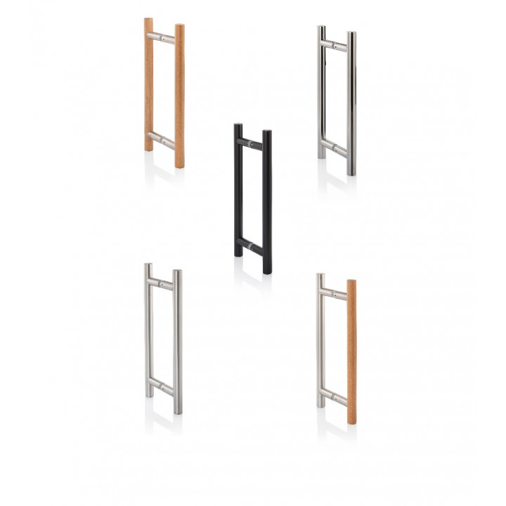 Poignée de porte AD pour portes vitrées AU Mini Premium, bois et acier