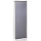 Portes vitrées AD pour sauna vapeur, verre mat, 70 x 210 cm, gris mat