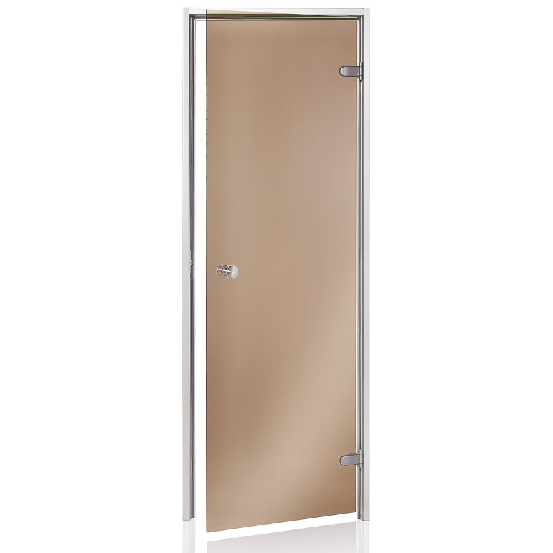 Portes vitrées AD pour sauna à vapeur, verre bronze