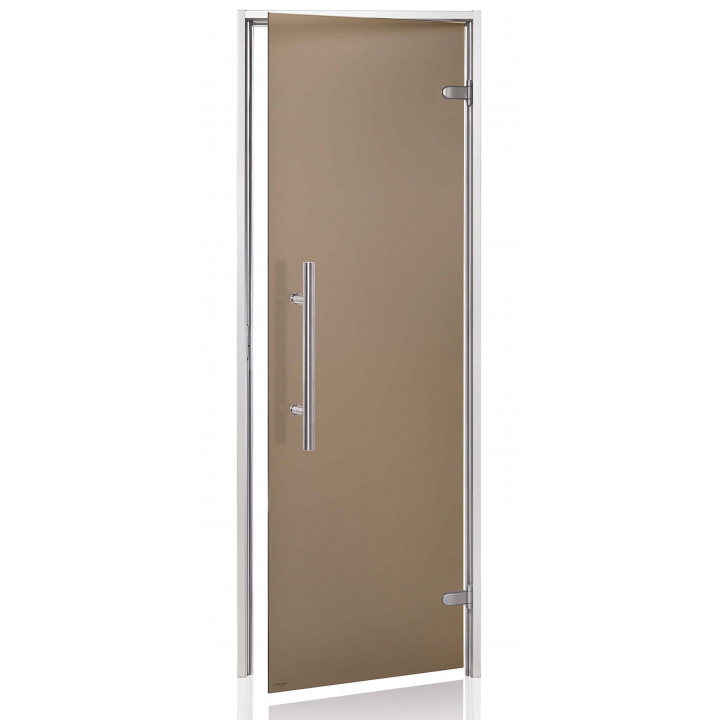 Portes vitrées AD LIGHT pour sauna vapeur, verre mat, 70 x 190 cm, bronze mat