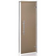 Portes vitrées AD LIGHT pour sauna vapeur, verre mat, 70 x 190 cm, bronze mat