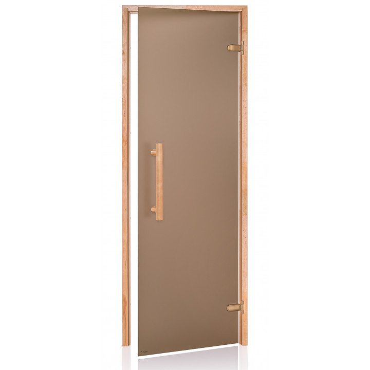 Portes de sauna en verre AD NATURAL, verre mat, 70 x 200, aulne, bronze mat