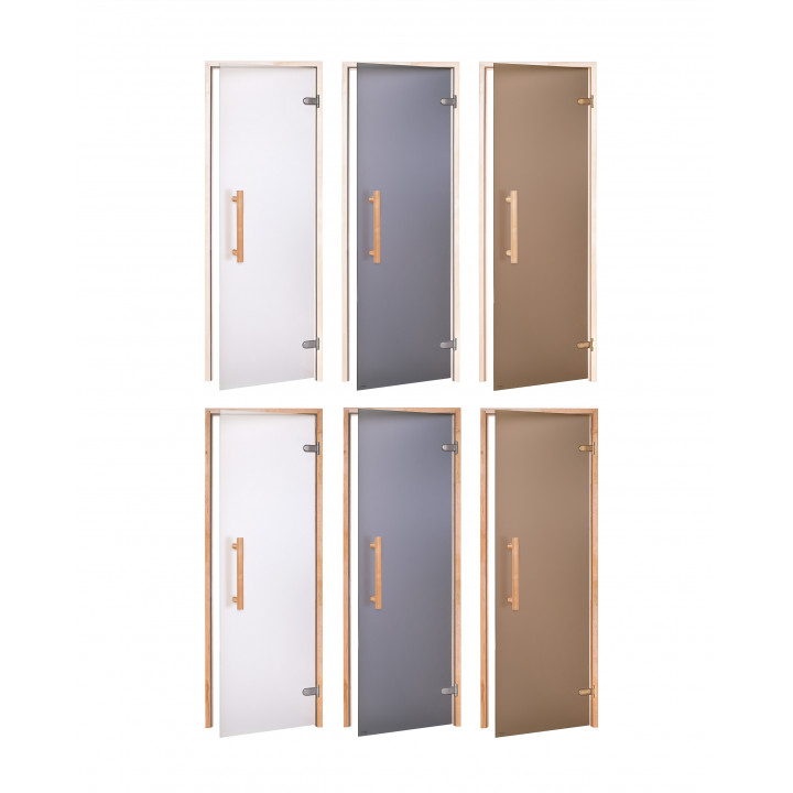 Portes de sauna en verre AD NATURAL, verre mat