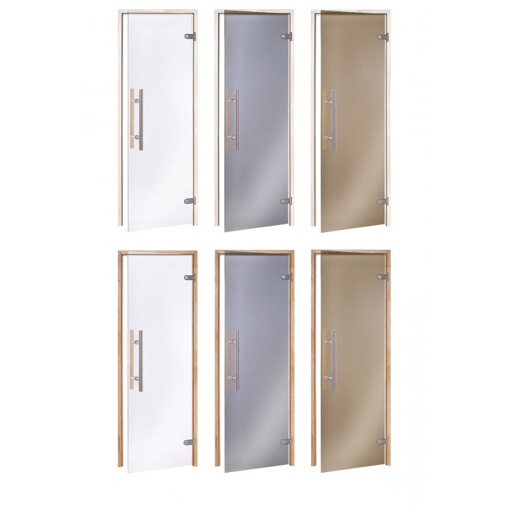 Portes de sauna en verre AD PREMIUM LIGHT, 70 x 190, aulne, bronze