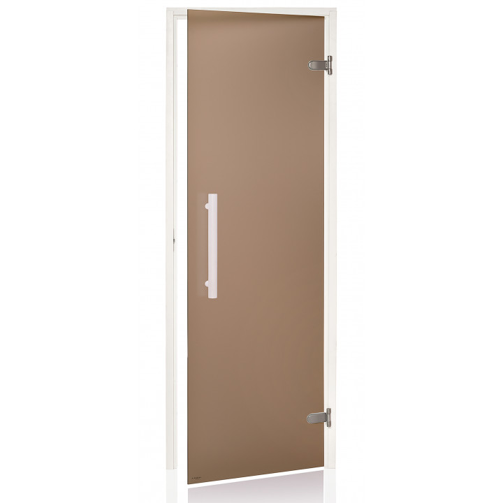 Porte de sauna en verre AD, cadre blanc, 90 x 190, bronze