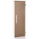 Porte de sauna en verre AD, cadre blanc, 90 x 190, bronze