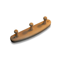 Cintre en bois d'aulne avec 3 crochets 