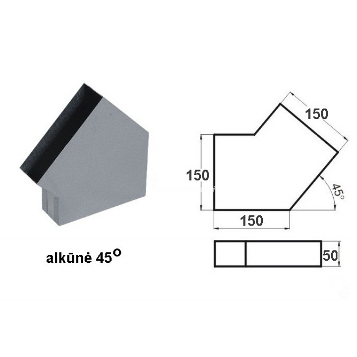 Coude plat 5F15 / 45