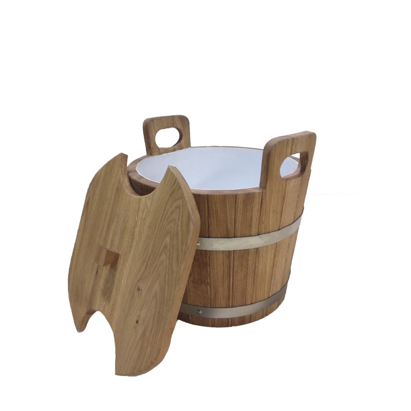 Bol en chêne avec couvercle, 24 l