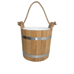 Seau de sauna en chêne avec poignée en corde, 12 l 