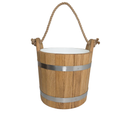 Seau de sauna en chêne avec poignée en corde, 12 l 