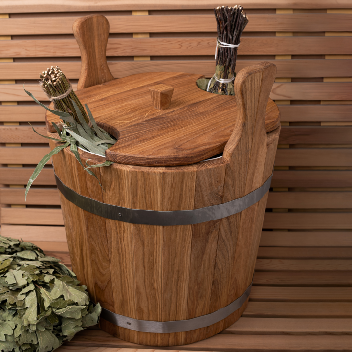 Seau en bois pour fouets, chêne 20 l